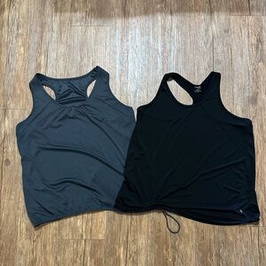2 Danskin Black and Gray Racerback Tank Tops
